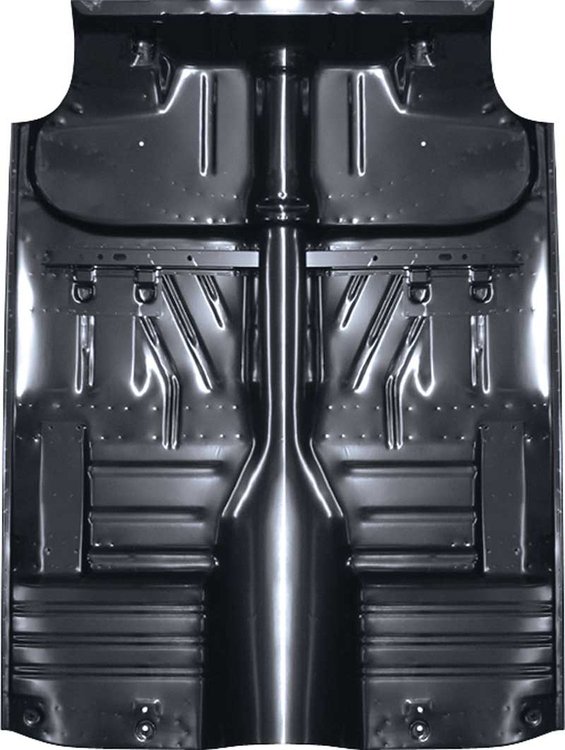 TF400479A Complete Floor Pan 1955-57 Chevy Bel Air, 150, 210; with Floor Braces; 2 Door Hardtop; EDP Coated