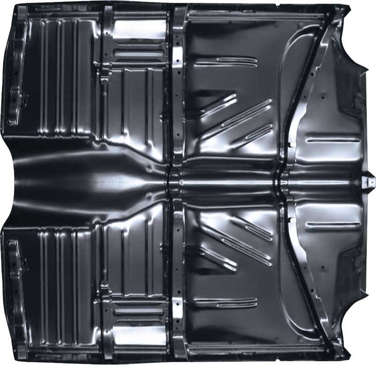 TF400481A 1955-57 Bel Air, 150, 210; Complete Floor Pan; 2-4 Door, Sedan, Wagon; with Braces; EDP Coated