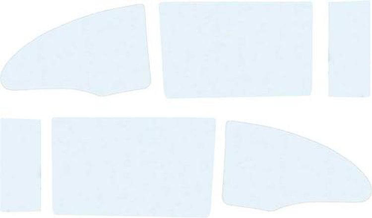 TF41050A Side Window Glass Set 1955-57 Chevrolet 2-Door Hardtop 6-Piece Clear