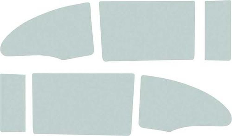 TF41050C Side Window Glass Set 1955-57 Chevrolet 2-Door Hardtop 6-Piece Green Tint
