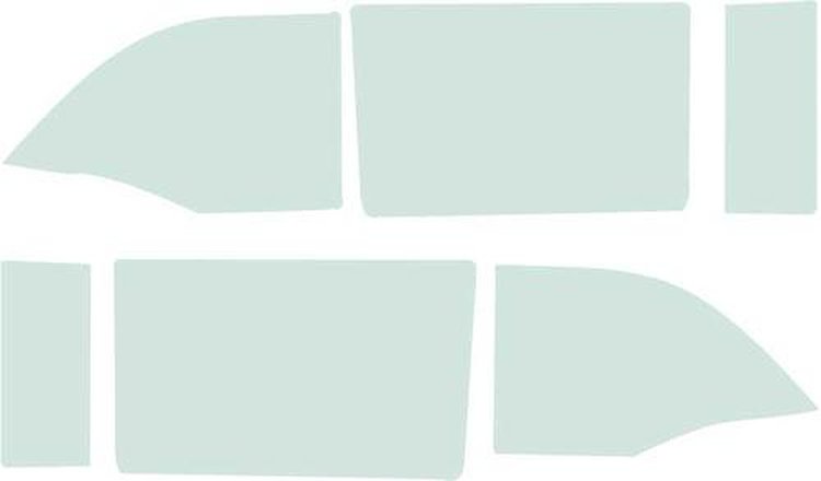 TF41051C Side Window Glass Set 1955-57 Chevrolet Convertible 6-Pieces Green Tint