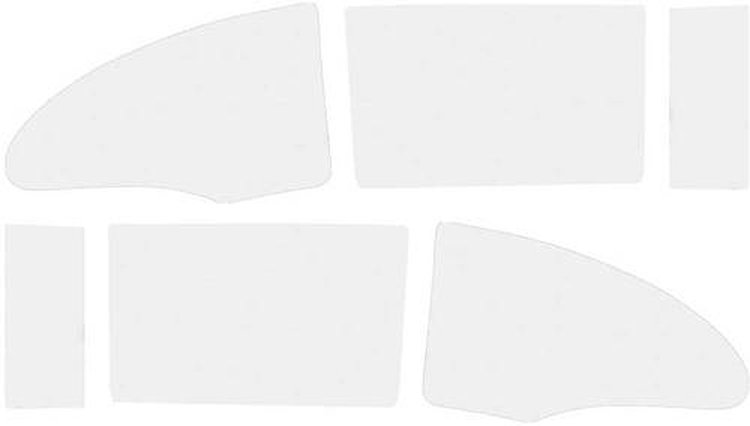 TF41053D Side Window Glass Set 1955-57 Chevrolet Bel Air, 150, 210; 2-Door Sedan; CoupeGrey Custom Tint; 6 Piece Set