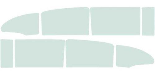 TF41054C Side Window Glass Set 1955-57 Chevrolet 4-Door Sedan 8-Piece Green Tint
