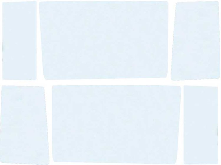 TF41058A 6-Piece Clear Side Window Glass Set 1955-57 Chevrolet 2-Door 150/210 Wagon