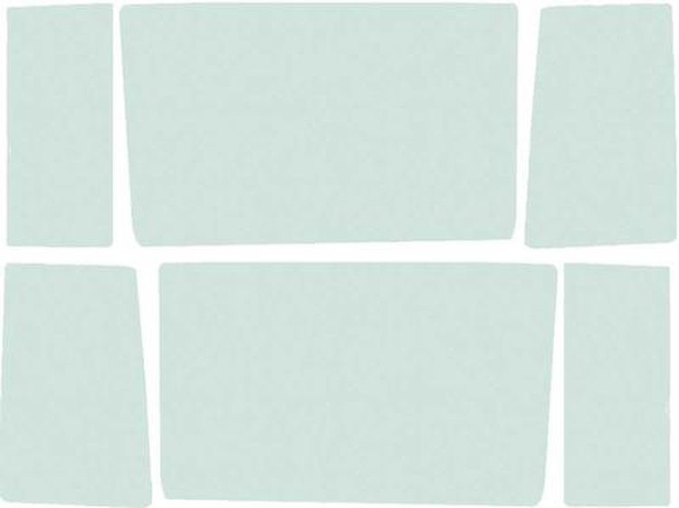 TF41058C 6-Piece Green Tint Side Window Glass Set 1955-57 Chevrolet 2-Door 150/210 Wagon