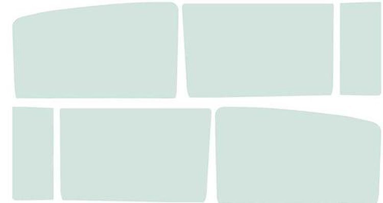 TF41060C Side Window Glass Set 1955-57 Chevrolet 4-Door Wagon 6-Piece Green Tint
