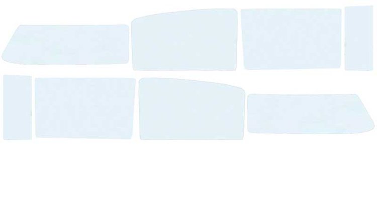 TF41061A Side Window Glass Set 1955-57 Chevrolet 4-Door Wagon 8-Piece Clear