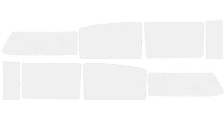 TF41061D Side Window Glass Set 1955-57 Chevrolet 4-Door Wagon 8-Piece Grey Custom Tint