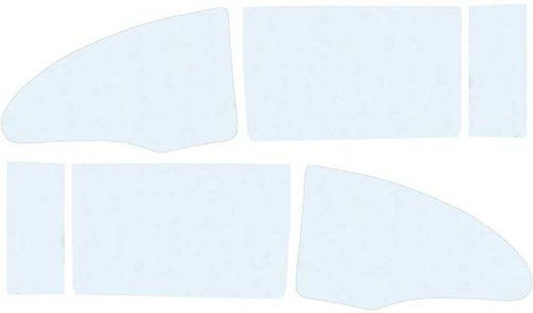 TF41062A Clear Side Window Glass Set 1955-57 Chevrolet Utility Sedan 6-Piece Clear