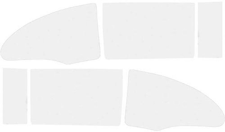TF41062D Glass Set 1955-57 Chevrolet Utility Sedan 6-Piece Grey Custom Tint Side Window