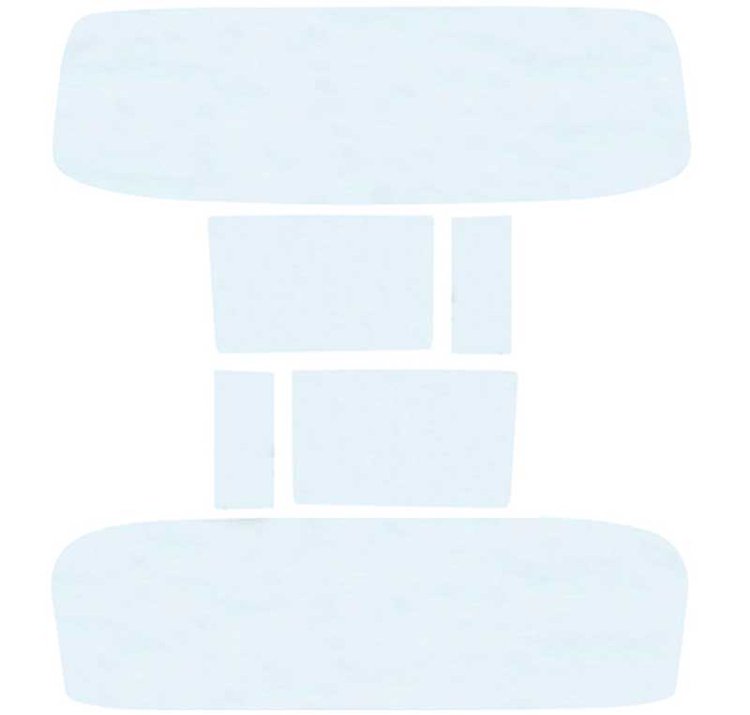 TF42021A Glass Set 1957 Chevrolet Sedan Delivery 6 Piece Clear/Clear