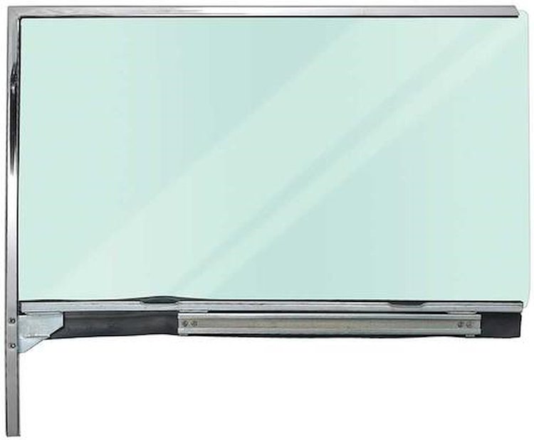 TF42211C Door Glass Assembly; 1955-57 2-Door Hardtop/Convertible LH Green Tint