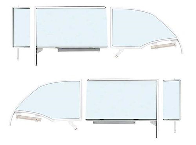 TF42237A Vent Glass Kit 1955-57 Chevy Bel Air; Door, Quarter, ; Clear; 2 Door, Convertible 6 Piece Set