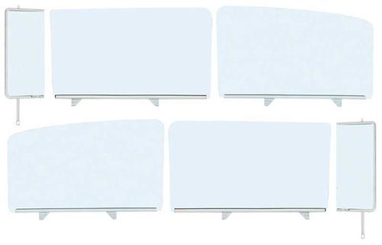 TF42239A Side Window Glass Assembly Set 1955-57 Chevy Bel Air, 150, 210; Clear; 4-Door Sedan; 6 Piece