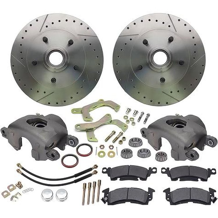 TF500266B 1955-57 Chevrolet Bel Air, 150, 210; Front Disc Brake Set; 11 in. Drilled and Slotted Rotors