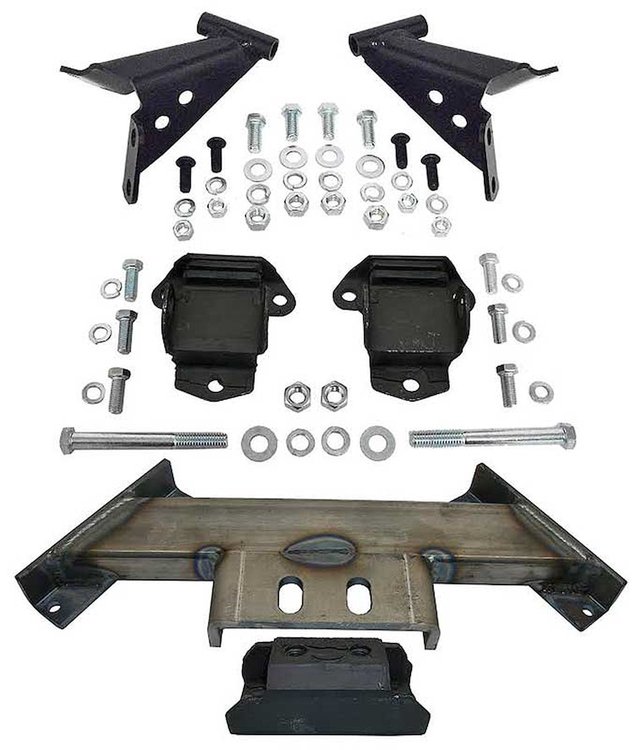 TF800225 Transmission Crossmember 1955-57 Chevrolet Convertible With Stock Location Engine Brackets And Mounts