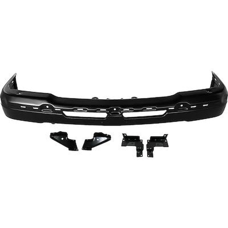 TK1252 Front Bumper; 2003-07 Silverado, 2002-06 Avalanche w/o Cladding; With Brackets; Black Paintable Finish