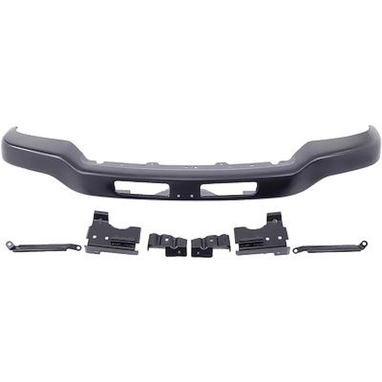 TK1254 Front Bumper; 2003-07 GMC Sierra 1500; With Brackets; Black Paintable Finish
