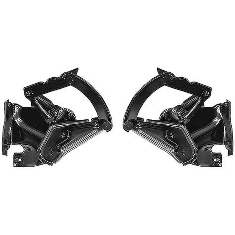 TR16796AB 1961-66 Ford F100, F250, F350 Truck; Hood Hinge Set; Pair; Black EDP Coated