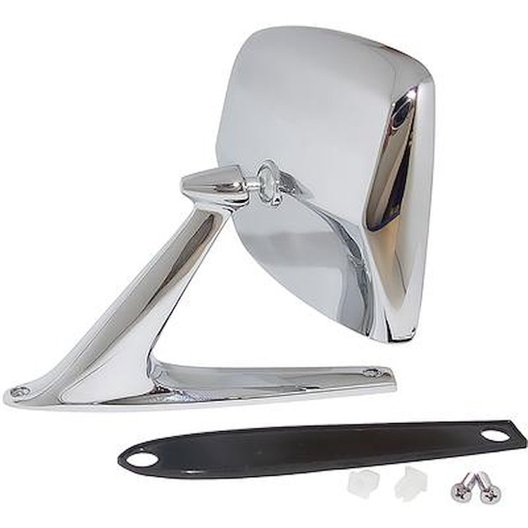 TR17696C 1967-79 Ford Pickup, 1966-79 Bronco; Outer Door Mirror; Rectangular; Driver or Passenger Side