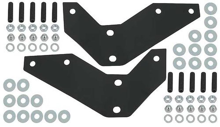TR17754C 1953-56 Ford F100, F250, F350 Pickup; Front Bumper To Arm Bracket Set; Black EDP Coated
