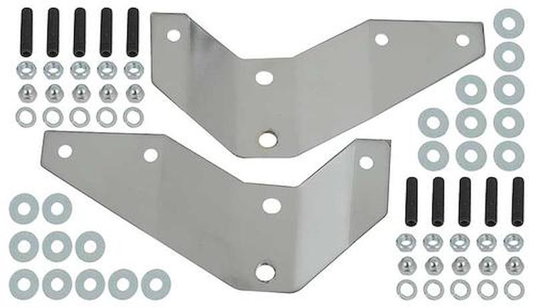 TR17754D 1953-56 Ford F100, F250, F350 Pickup; Front Bumper To Arm Bracket Set; Chrome