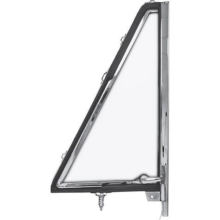 TR22204A Vent Window Frame Assembly; 1966-77 Ford Bronco; Clear Glass; Chrome Inner Frame; RH Side