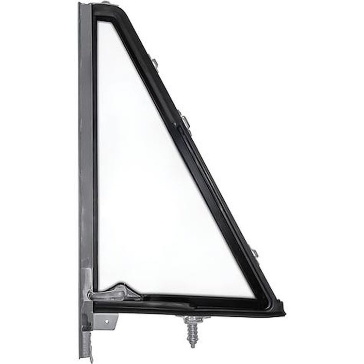 TR22205B Vent Window Frame Assembly; 1966-77 Ford Bronco; Clear Glass; Black Inner Frame; LH Side