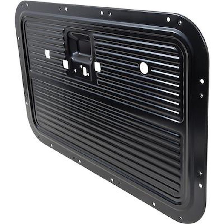 TR23942N 1968-72 Ford F100, F250, F350; Interior Door Panel; Stamped Steel; Black; LH