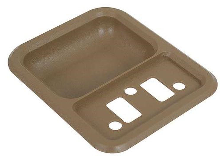 TR24142B1 1967-72 Ford F-100, F-250, F-350, 1968-69 Falcon, Fairlane, Galaxie; Door Panel Arm Rest Cup; Tan