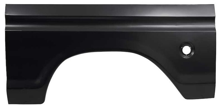 TR27844N 1973-79 F100, F150, F250, F350; Bedside Wheel Arch Panel; w/Round Fuel Opening; Drivers Side
