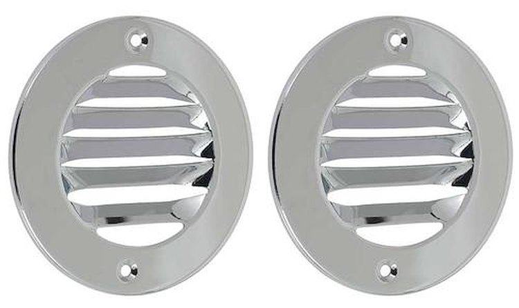 TR4498B 1961-66 Ford F100/F250/F350 Pickup; Windshield Defroster Vent Grilles; Chrome
