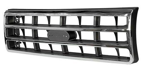 TR8200U1 1987-91 Ford F-150, F-250, F-350, Bronco; Grill Assembly; W/O Emblem; Chrome/Dark Argent