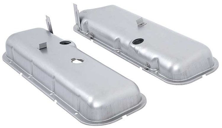 VC1216 Valve Covers 1965-91 Chevrolet; 396-454 Big Block; With Booster Notch, With Oil Drippers; Paintable