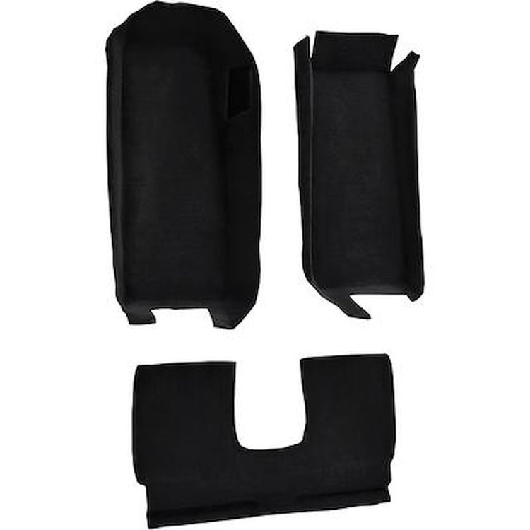 VT1109701 2005-13 Chevrolet Corvette; Coupe; Front Molded Carpet Set; w/ Rear Seat Riser; w/ Heel Pad; Cutpile; Black