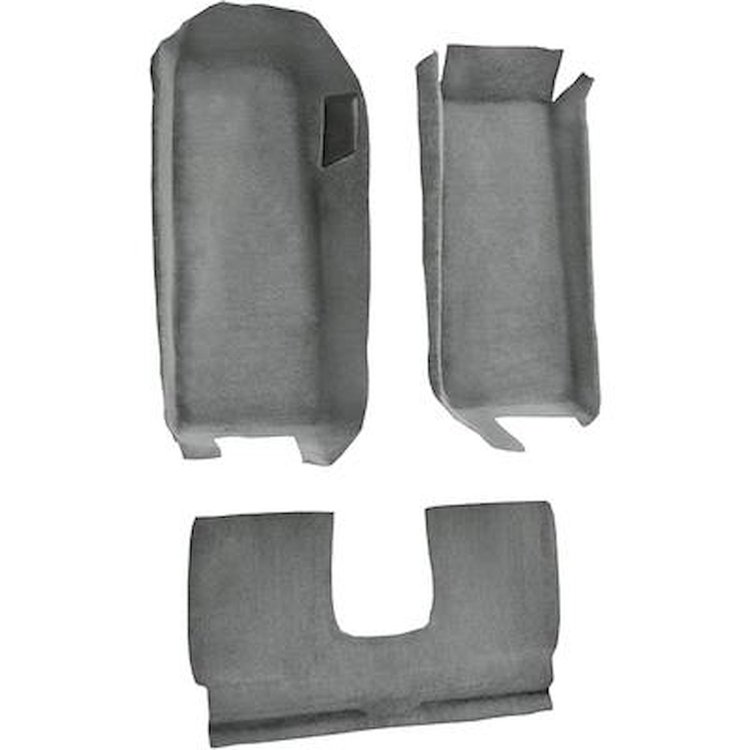 VT1109783 2005-13 Chevrolet Corvette; Coupe; Front Molded Carpet Set; w/ Rear Seat Riser; w/ Heel Pad; Cutpile; Medium Gray/Pewt