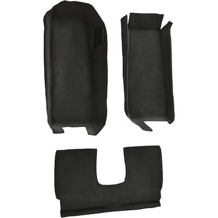 VT1109796 2005-13 Chevrolet Corvette; Coupe; Front Molded Carpet Set; w/ Rear Seat Riser; w/ Heel Pad; Cutpile; Ebony