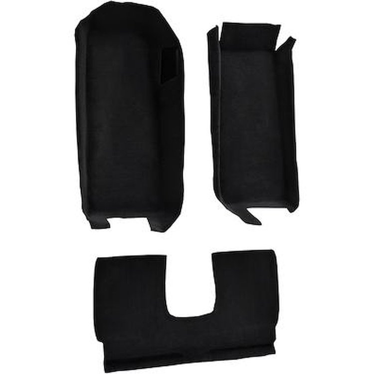 VT1109801 2005-13 Chevrolet Corvette; Coupe; Front Molded Carpet Set; w/ Rear Seat Riser; Cutpile; Black