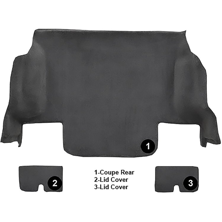 VT1110296 2005-13 Chevrolet Corvette; Coupe; Rear Molded Carpet; Truvette; Ebony