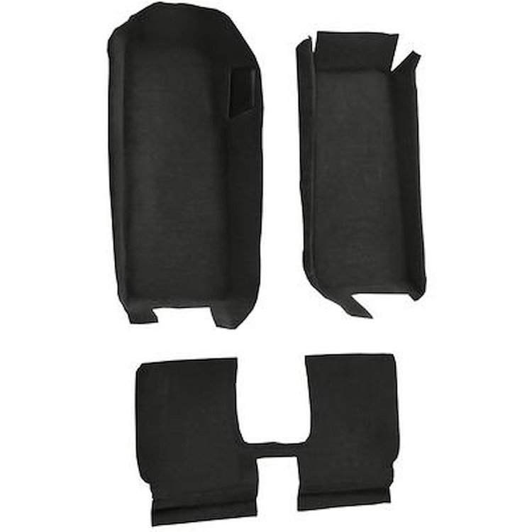 VT1110396 2005-13 Chevrolet Corvette; Convertible; Front Molded Carpet; w/ Rear Seat Riser; w/ Heel Pad; Cutpile; Ebony