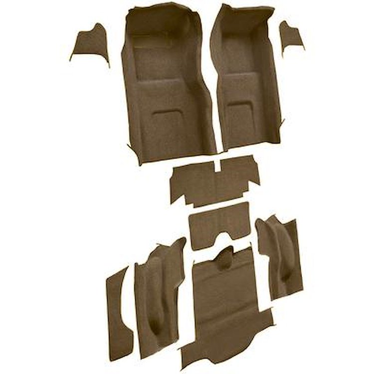 VT1115617 1965 Chevrolet Corvette; Coupe; Complete Molded Carpet Set; w/o Heel Pad; Loop; Medium Saddle