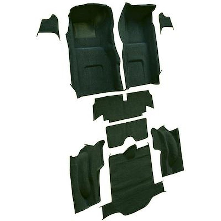 VT1115913 1967 Chevrolet Corvette; Coupe; Complete Molded Carpet Set; w/o Heel Pad; Loop; Dark Green