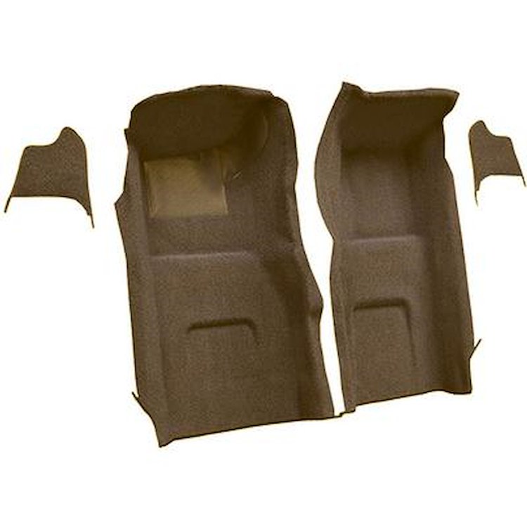 VT1116117 1967 Chevrolet Corvette; Front Molded Carpet Set; w/ Kick Panel Inserts; w/o Heel Pad; Loop; Medium Saddle