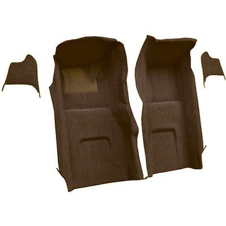 VT1116118 1967 Chevrolet Corvette; Front Molded Carpet Set; w/ Kick Panel Inserts; w/o Heel Pad; Loop; Dark Saddle