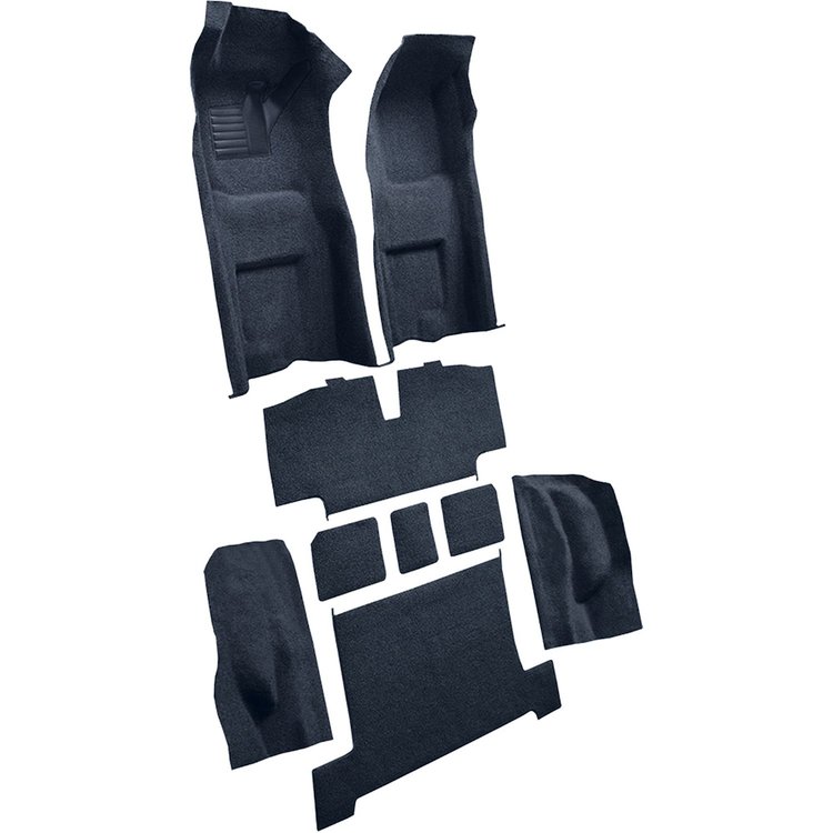 VT1116312 1968 Chevrolet Corvette; 4-Speed; Complete Molded Carpet Set; w/ Heel Pad; Loop; Dark Blue