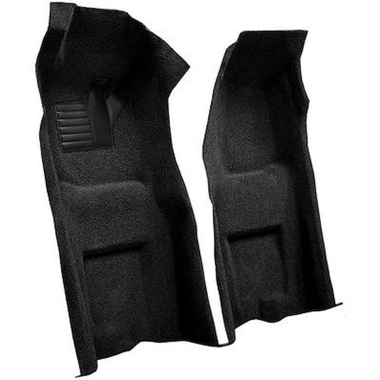 VT1116401 1968 Chevrolet Corvette; Automatic; Front Molded Carpet Set; w/ Heel Pad; Loop; Black