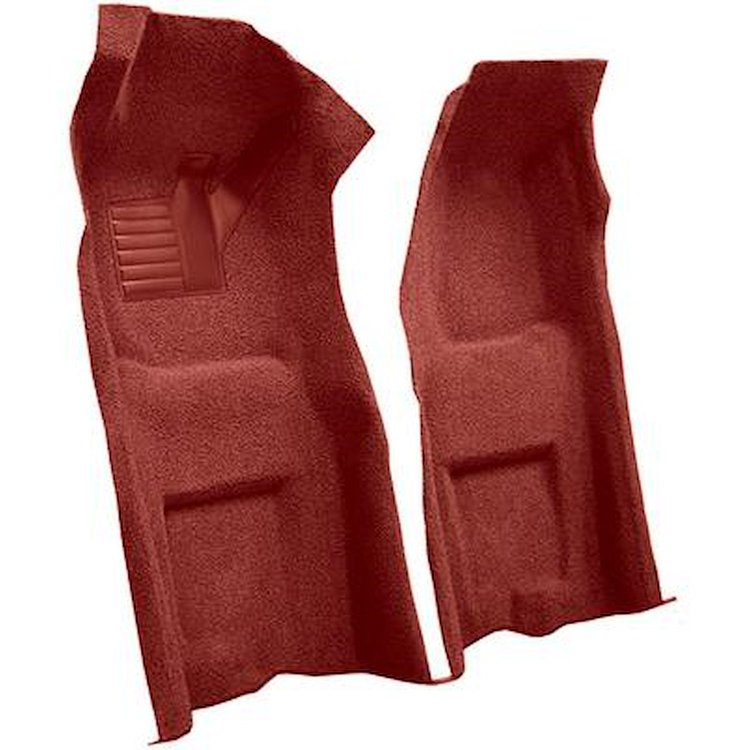 VT1116402 1968 Chevrolet Corvette; Automatic; Front Molded Carpet Set; w/ Heel Pad; Loop; Red