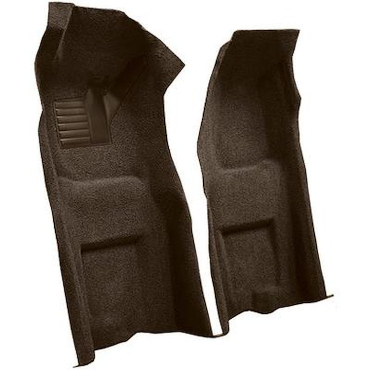 VT1116471 1968 Chevrolet Corvette; Automatic; Front Molded Carpet Set; w/ Heel Pad; Loop; Dark Brown