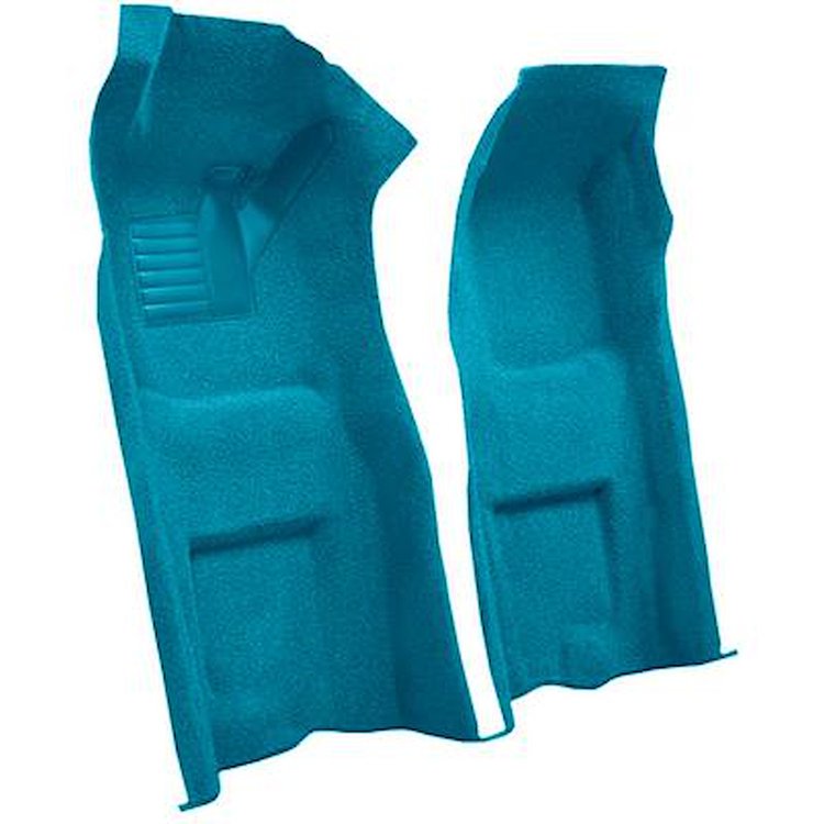 VT1116503 1968 Chevrolet Corvette; 4-Speed; Front Molded Carpet Set; w/ Heel Pad; Loop; Medium Blue