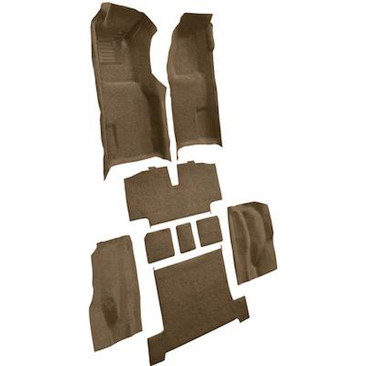 VT1116617 1969 Chevrolet Corvette; Automatic; Complete Molded Carpet Set; w/ Heel Pad; Loop; Medium Saddle